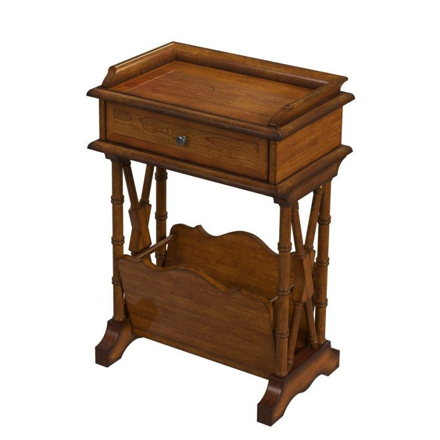 End & Side Tables * | Best Choice Cummings Olive Ash End Table With Storage Butler Specialty 999101